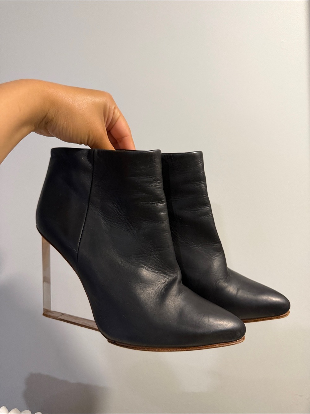 Maison Martin Margiela X H&M Plexiglass Wedge Transparent Leather Booties